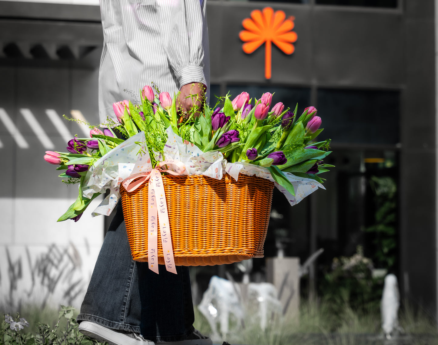 Tulip Bliss Woven Basket