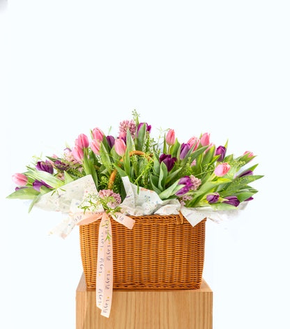 Tulip Bliss Woven Basket