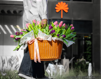 Tulip Bliss Woven Basket