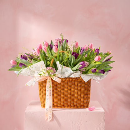 Tulip Bliss Woven Basket